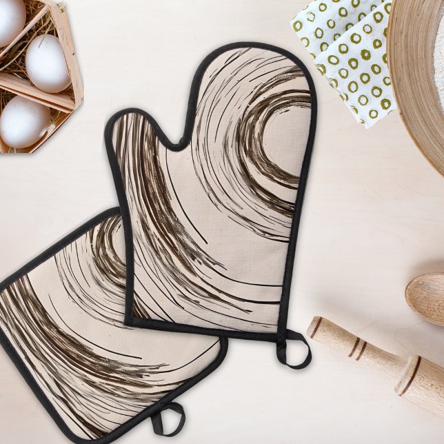 Boho Chic Circles  Oven Mitt & Pot Holder Set (The perfect addition to any Boho Chic kitchen.)