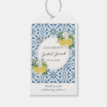 Boho Chic Citrus Italian Blue Tile Bridal Shower