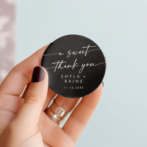 Boho Chic COLOR EDITABLE A Sweet Thank You Favor Classic Round Sticker