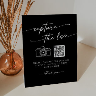 Boho Chic COLOR EDITABLE Capture the Love Wedding Pedestal Sign