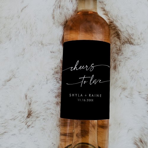 Boho Chic COLOR EDITABLE Cheers to Love Wedding Wine Label