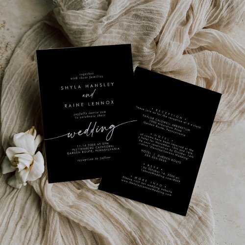 Boho Chic COLOR EDITABLE Front and Back Wedding Invitation