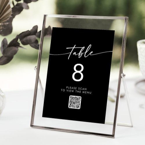 Boho Chic COLOR EDITABLE QR Code Table Numbers