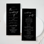 Boho Chic COLOR EDITABLE Tea Length Wedding Program<br><div class="desc">This boho chic color editable tea length wedding program is perfect for a minimalist wedding ceremony. The sophisticated and chic dark black modern bohemian design features simple rustic calligraphy with a unique yet classic style. Personalize your wedding program with you names, wedding date, location, order of service, wedding party and...</div>