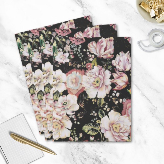 boho chic country victorian pink black floral pocket folder (boho chic country victorian pink black floral pocket folder)