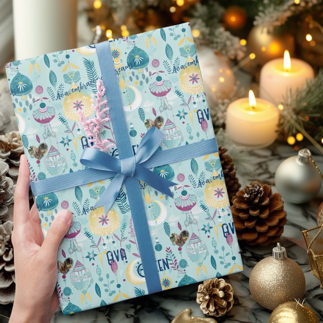 Boho Chic Custom Wrapping Paper with Floral Motifs (Creator Uploaded)