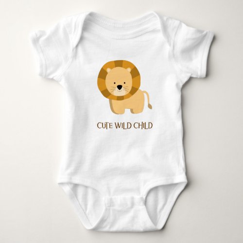 Boho Chic Cute Wild Child Lion Picture Baby Bodysuit