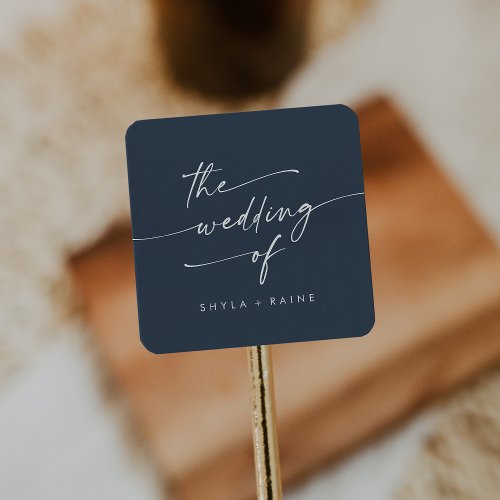 Boho Chic Dark Navy Blue Wedding Envelope Seals