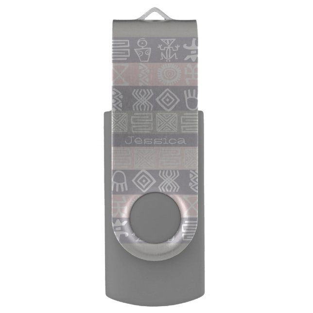 Boho-chic Design Personalizable USB Flash drive (Front Vertical)