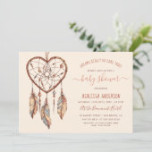 Boho Chic Dream Catcher Rustic Tribal Baby Shower Invitation (Standing Front)