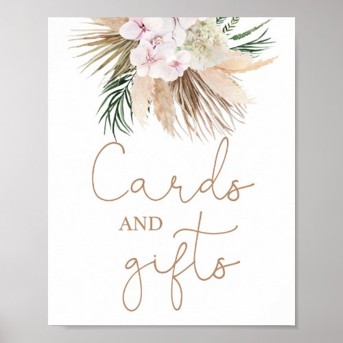 Boho chic Dried Palms Cards and gifts sign