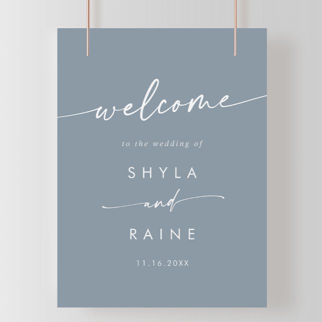 Boho Chic Dusty Blue DIY Wedding Welcome Sign (Creator Uploaded)