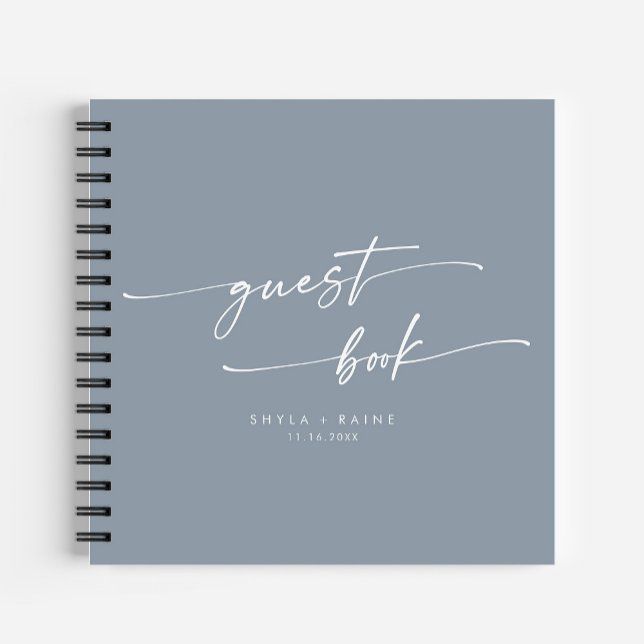 Boho Chic Dusty Blue Wedding Guest Book (Creator Uploaded)