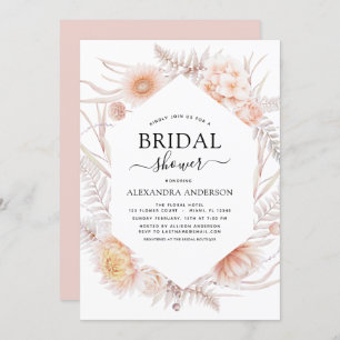 Boho Chic Dusty Pink Desert Bridal Shower Invitation