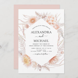 Boho Chic Dusty Pink Desert Wedding Invitation