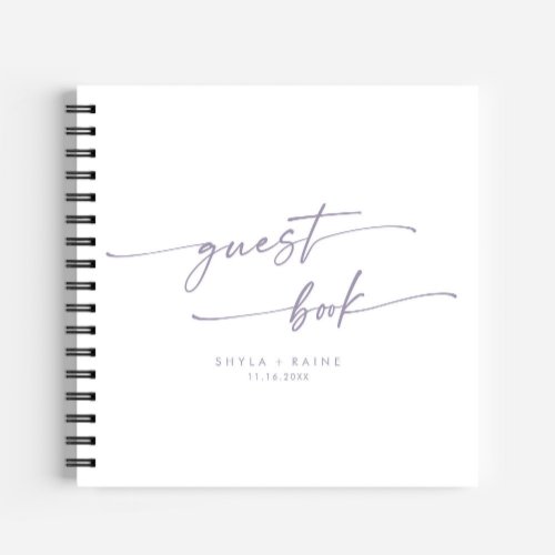 Boho Chic Dusty Purple Wedding Guest Book