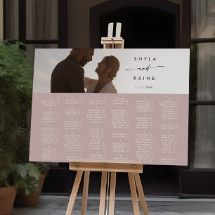 Boho Chic Dusty Rose Pink Photo Seating Chart Foam Board