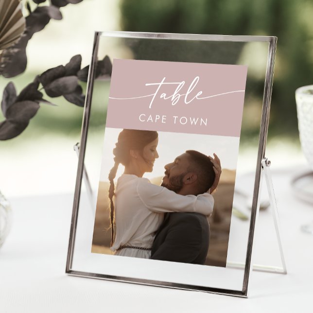 Boho Chic Dusty Rose Pink Photo Table Numbers (Creator Uploaded)