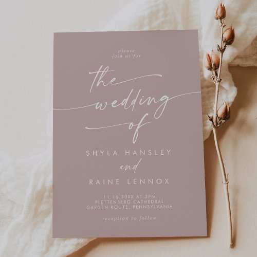 Boho Chic Dusty Rose Pink The Wedding Of Invitation