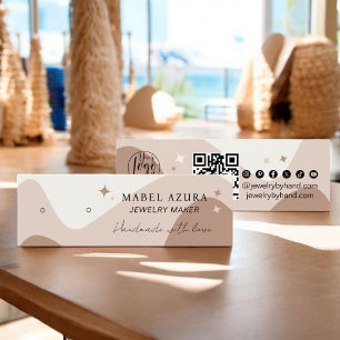 Boho chic earth tone Jewelry maker Qr logo earring