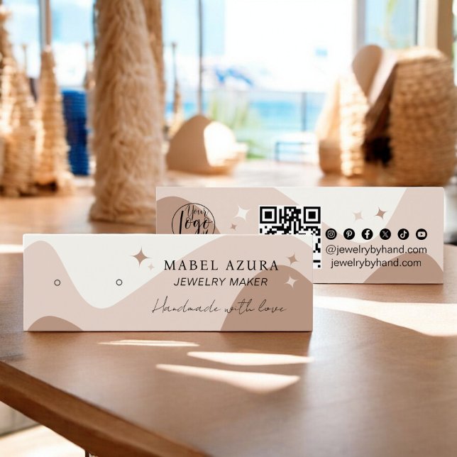 Boho chic earth tone Jewelry maker Qr logo earring (Boho chic earth tone Jewelry maker Qr logo earring)