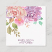 Boho chic Elegant bloom peony  Social Media Icons Square Business Card (Front)