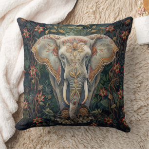 Boho Chic Elephant Bohemian Home Decor Throw Pillow