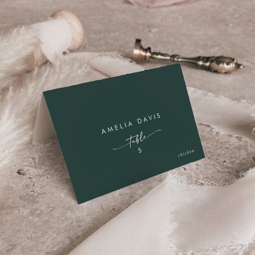 Boho Chic Emerald Green Guest Name Place Cards
