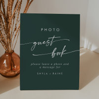 Boho Chic Emerald Green Photo Guest Book Wedding