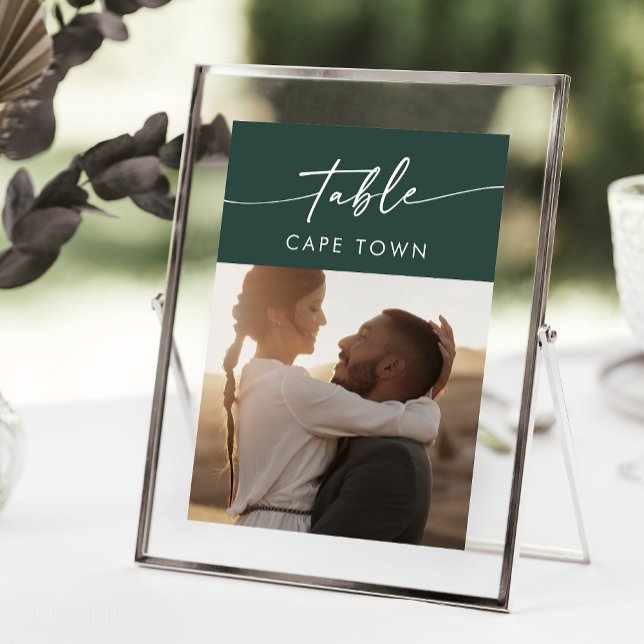 Boho Chic Emerald Green Photo Table Numbers (Creator Uploaded)