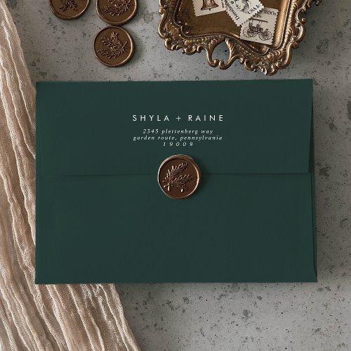 Boho Chic Emerald Green Wedding Envelopes