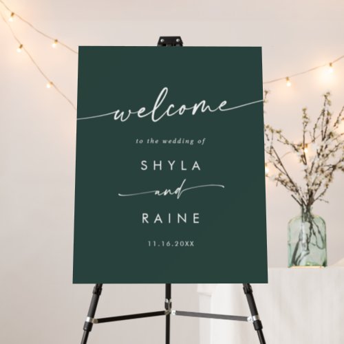 Boho Chic Emerald Green Wedding Welcome Sign