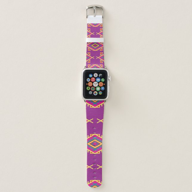 Boho Chic: Ethnic Seamless Ornament Apple Watch Band (Front)
