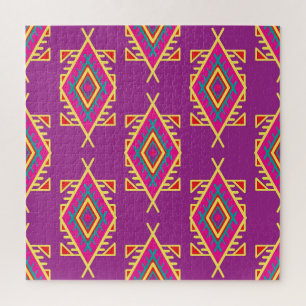 Boho Chic: Ethnic Seamless Ornament Jigsaw Puzzle