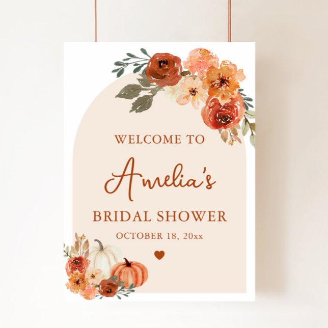 Boho Chic Fall Pumpkin Bridal Shower Welcome Sign (Creator Uploaded)