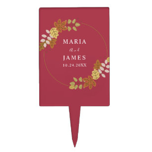 Boho Chic Fall Wedding Cake Topper