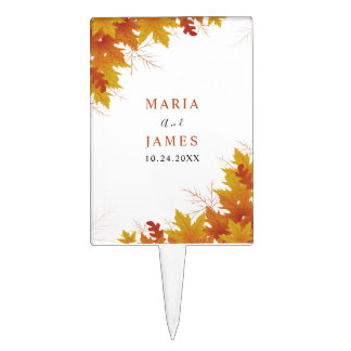 Boho Chic Fall Wedding Cake Topper