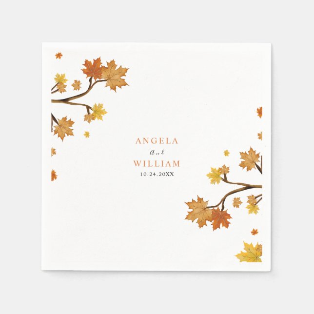 Boho Chic Fall Wedding Napkins (Front)