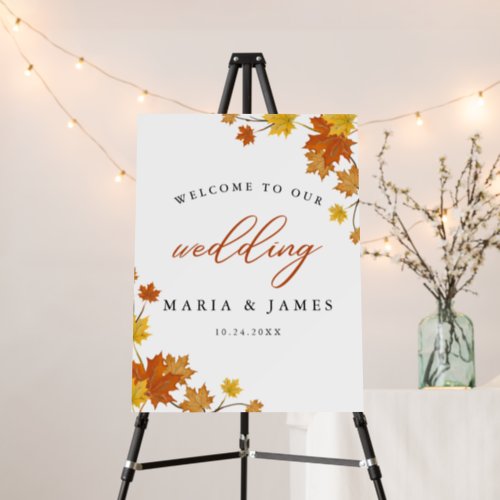 Boho Chic Fall Wedding Welcome Sign