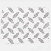 boho chic feather, bohemian pattern baby blanket (Horizontal)