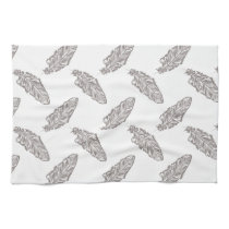 boho chic feather, bohemian pattern towel
