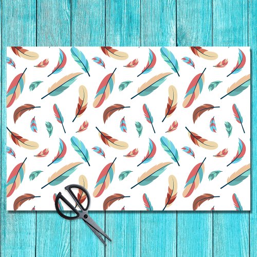 Boho Chic Feather Pattern  Tissue Paper