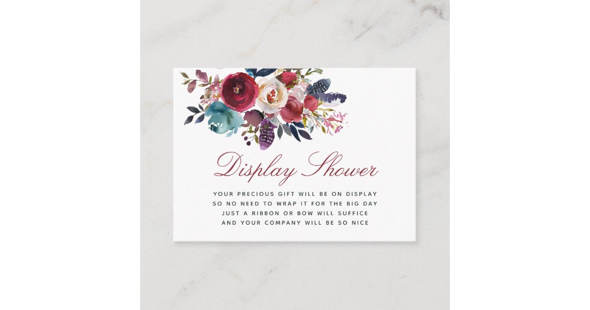 Boho Chic Floral Baby Shower Display Shower Enclosure Card Zazzle Com