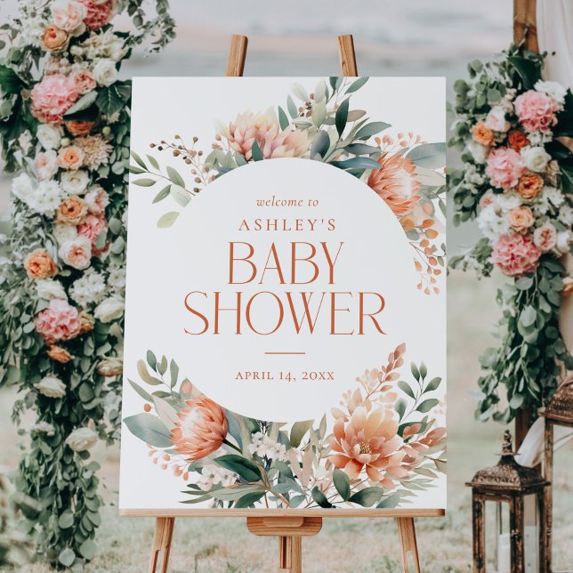 Boho Chic Floral Baby Shower Welcome Sign (Creator Uploaded)