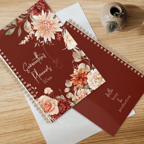 Boho Chic Floral Botanical Spicy Fall Colors Planner