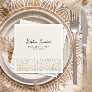 "Boho Chic Floral Bridal Shower  Napkins