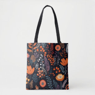 Boho Chic Floral Fall Pattern Tote Bag