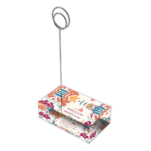 Boho Chic Floral Mid Century Retro Wedding Place Card Holder