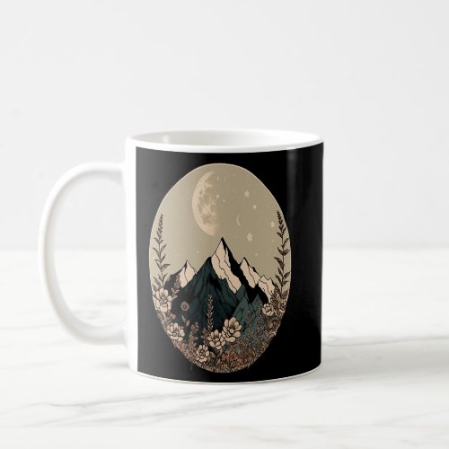 Boho Chic Floral Moon Mountain  Coffee Mug