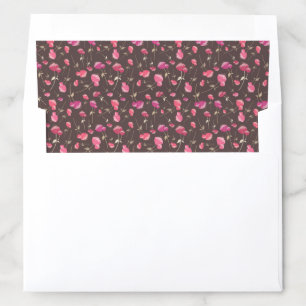 Boho Chic Floral Pattern in Pink and Brown Envelope Liner